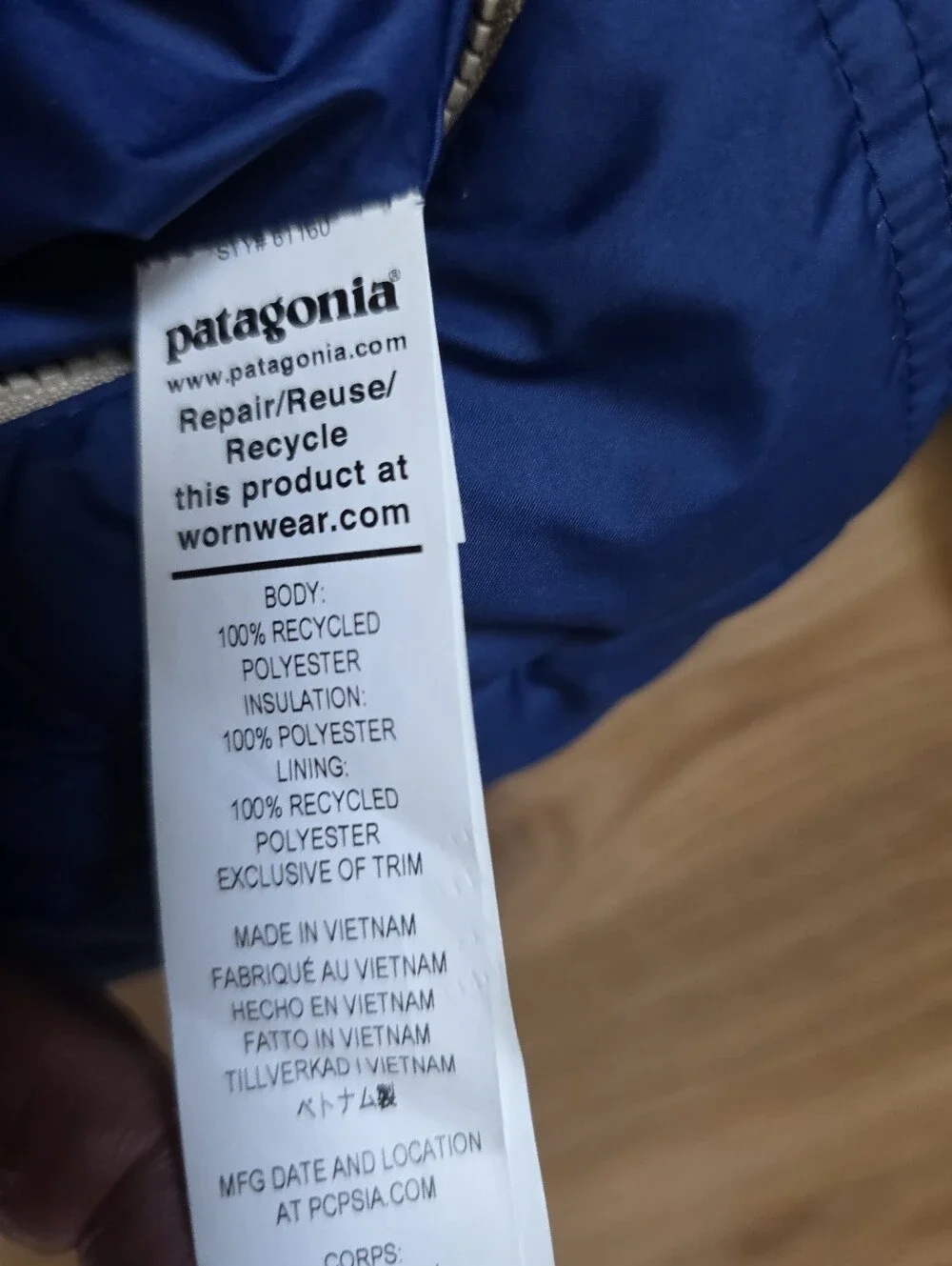 NWOT Patagonia Reversible Hooded Puffer Jacket 3T Blue Green Fleece Toddler